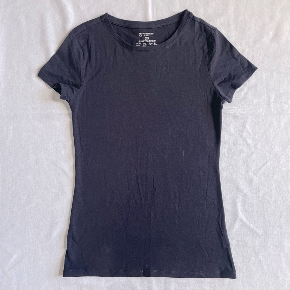 Primark Basic Stretch Crew Tee Shirt US 2/4
